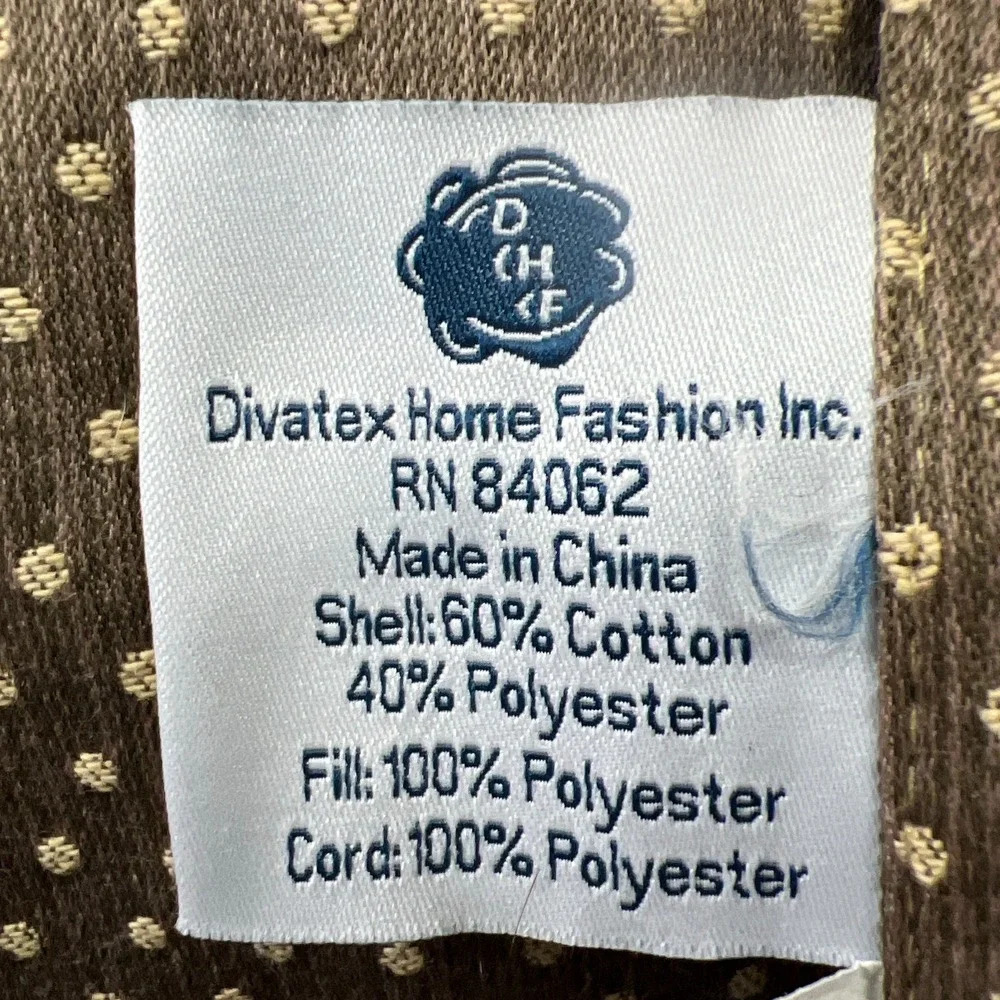 Set Of 2 Divatex Home Fashion King Pillow Shams Brown Polka Dot Piped Edge 25x40